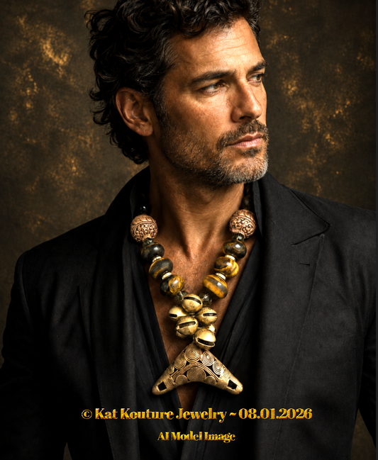 Tigers Eye Necklace - Copper & Brass Luxury Statement