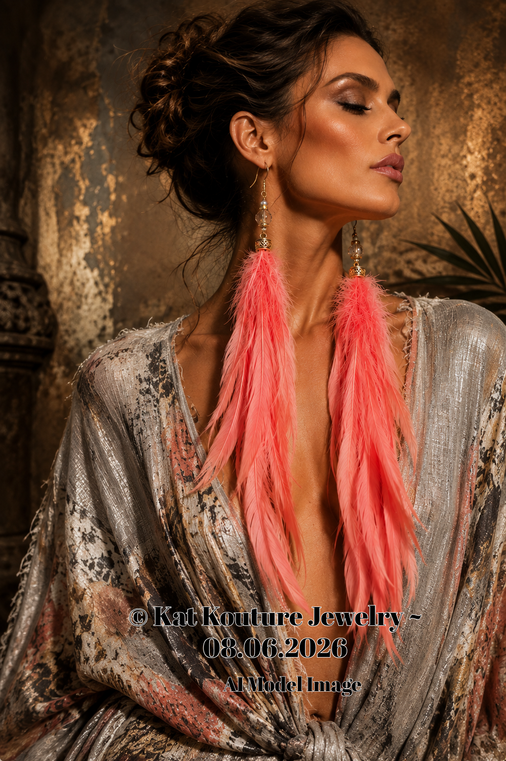 Hot Pink Feather Shoulder Duster Pierced Earrings - Boho Couture