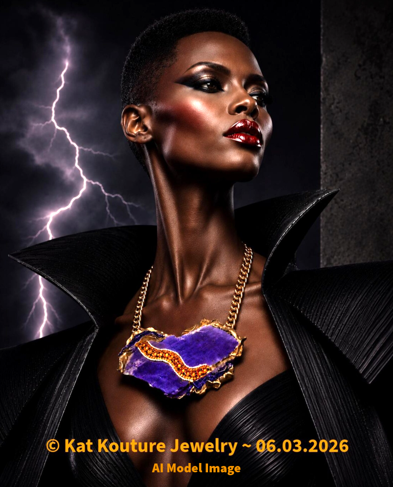 Purple Moonstone Slab Chest Piece - Sculpted OOAK Couture