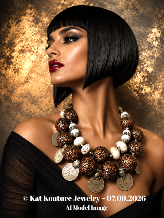Tribal Kuchi Coin Statement Necklace - Bold Luxury