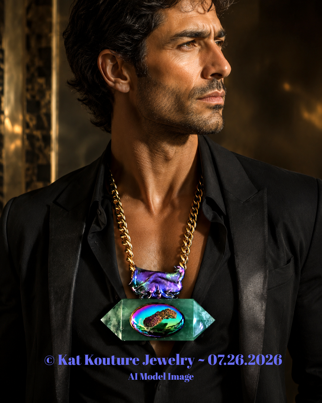 Double Terminated Green Fluorite & Titanium Talisman - Showstopper