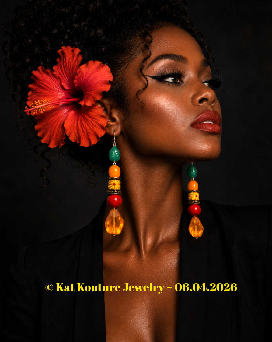 Colorful Beaded Dangle Pierced Statement Earrings - Summer Wardrobe
