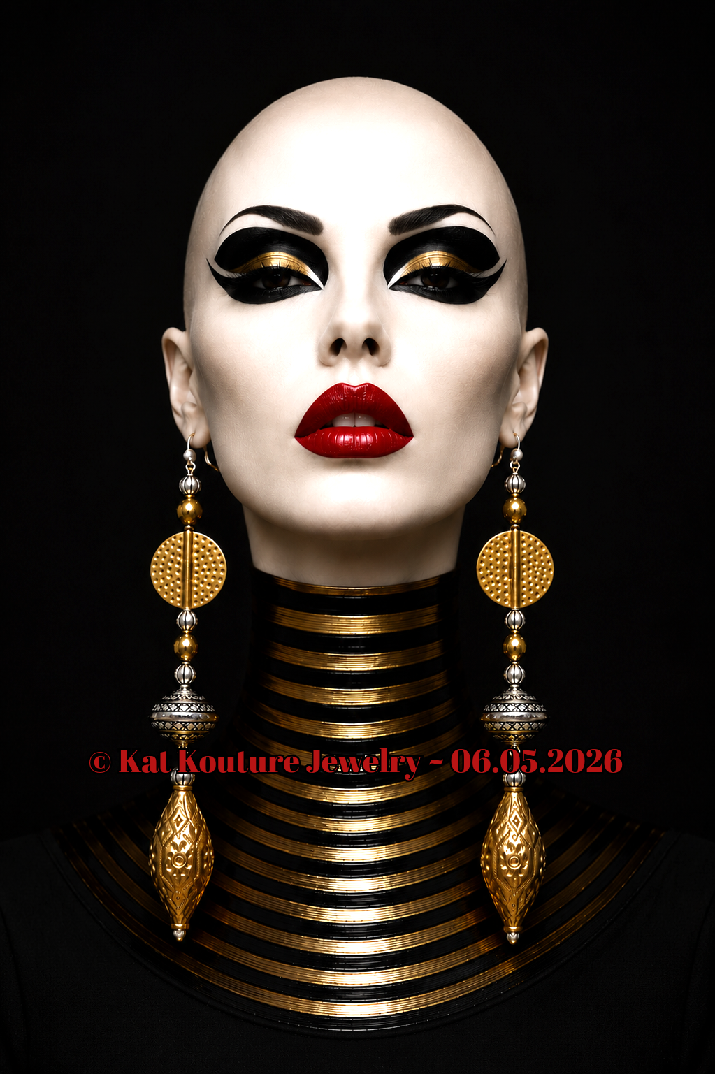 Exotic Gold & Silver Tone Tribal Shoulder Duster Pierced Earrings