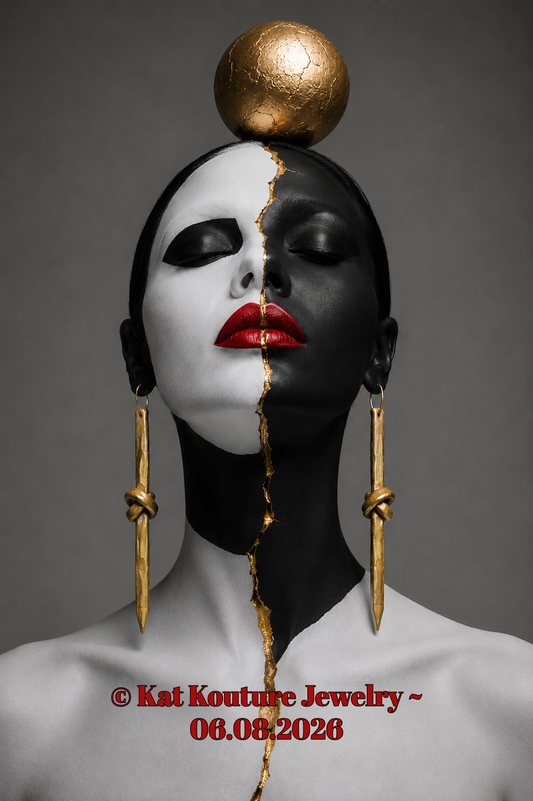 Faux Gold Metal Knotted Shoulder Duster Earrings - Edgy Couture