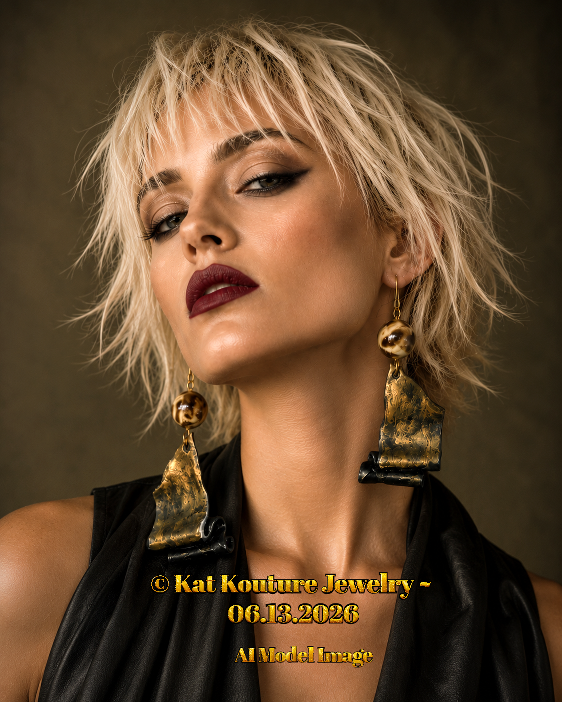 Wild Exotic Ombre & Leopard Sculpted Pierced Earrings - Haute Couture