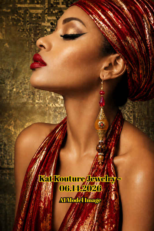 Wild Exotic Tibetan Repousse Beaded Shoulder Duster Earrings - Autumn
