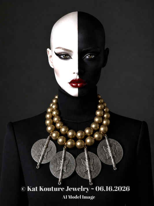 African Sun Disk Pendant Tribal Statement Necklace - Ethnic Neck Candy
