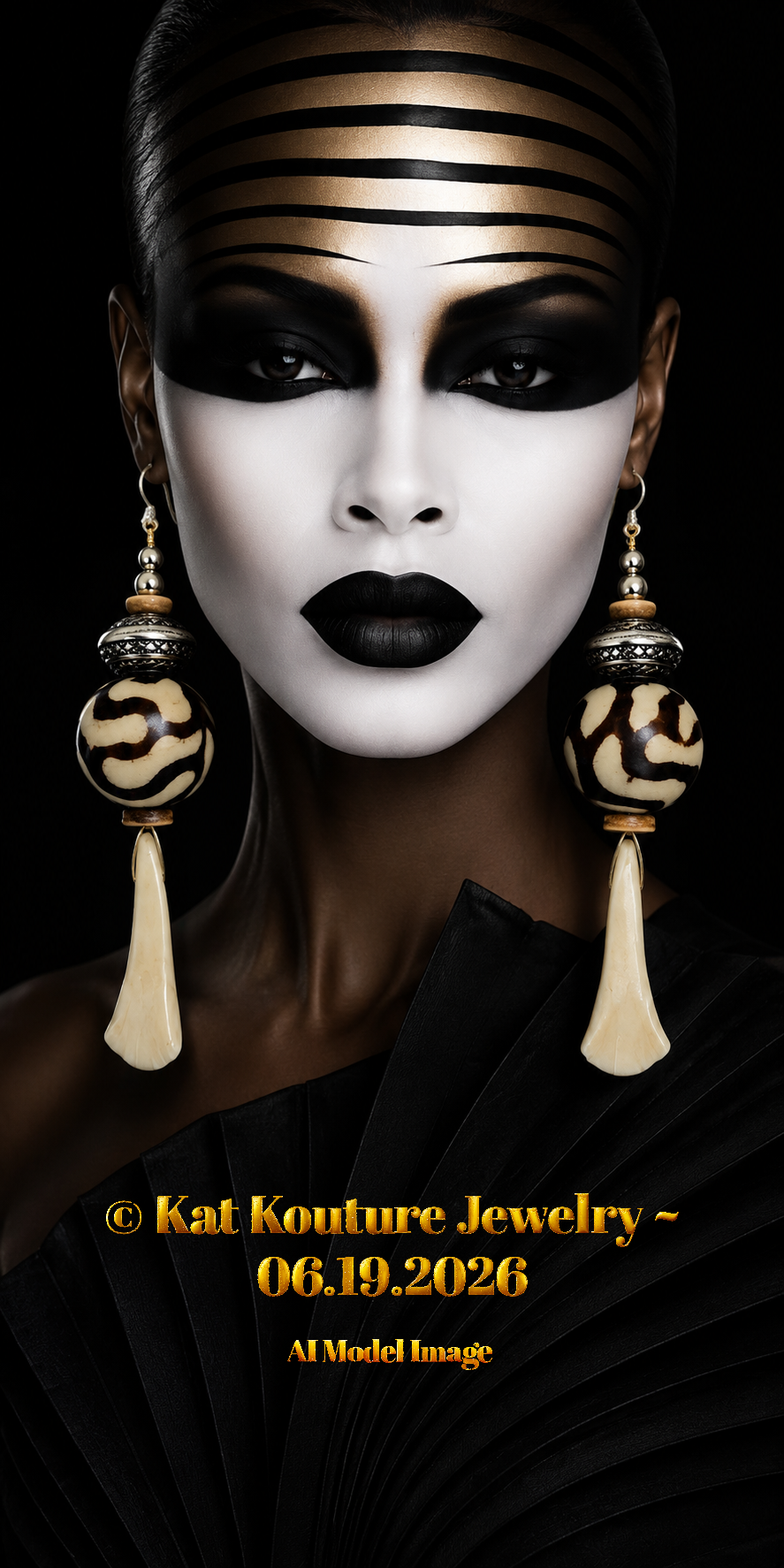 Wild Exotic Tribal Beaded Shoulder Dusters With Buffalo Incisor Teeth