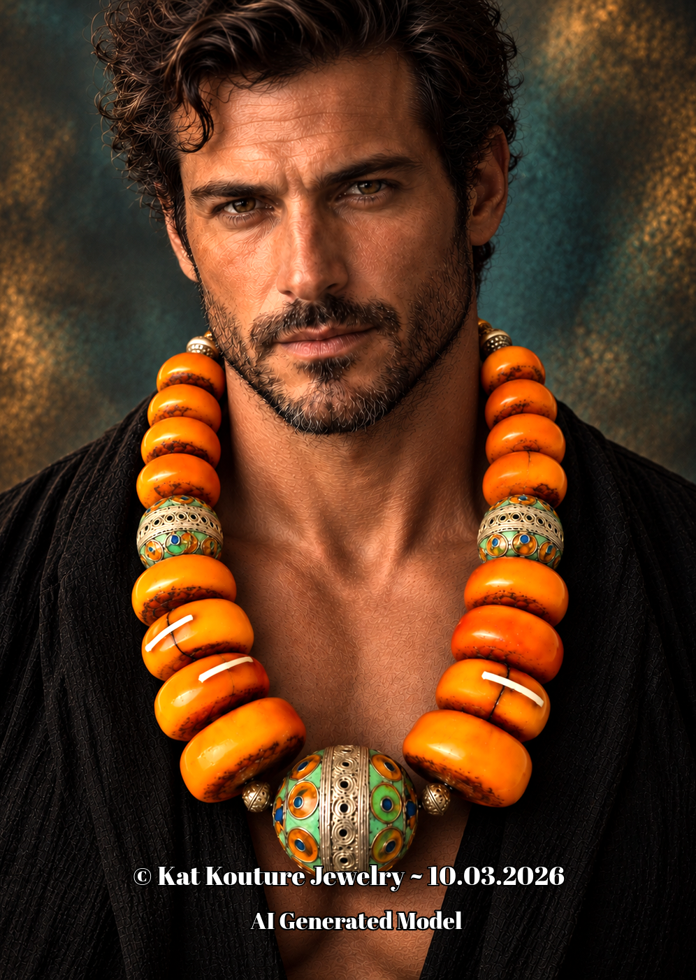 Luxury Oversized Moroccan Resin Berber Egg Tribal Statement Necklace