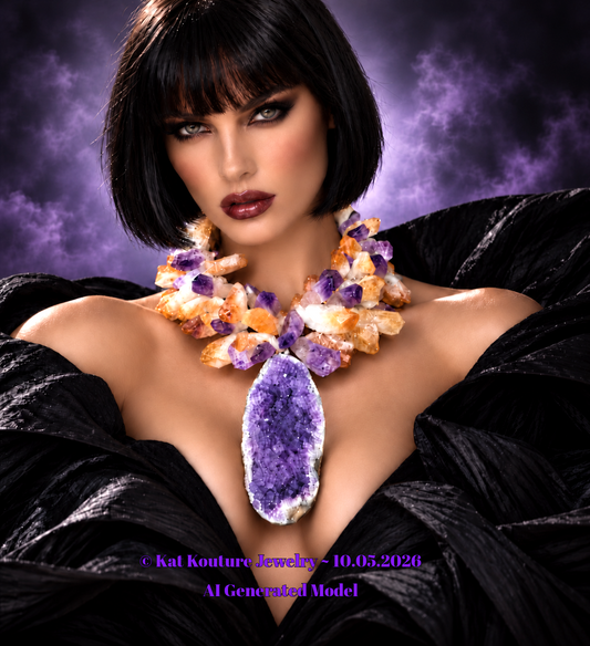 Amethyst & Citrine Geode Pendant — High End Couture
