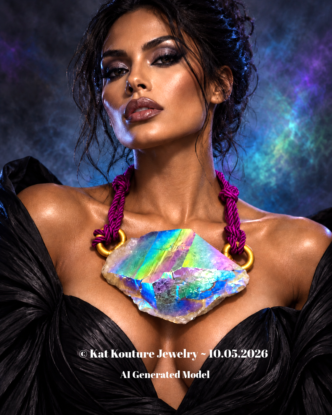 McEarl Titanium Quartz Sculptural Pendant — OOAK Couture