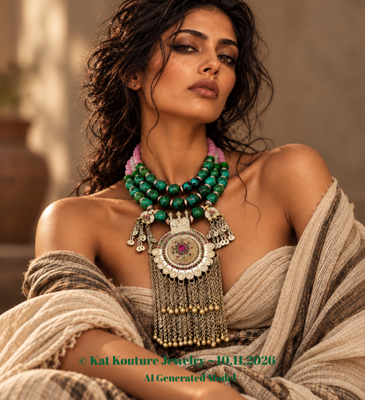 Waziri Tribal Pendant Chest Piece - Exotic and Wild Jewelry