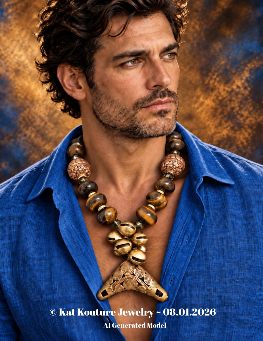 Tigers Eye Necklace - Copper & Brass Luxury Statement