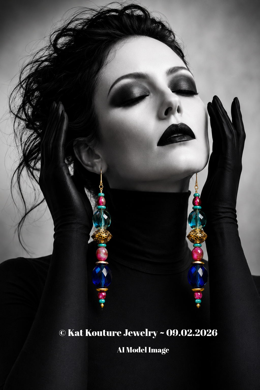 Jewel Tone Crystal & Gemstone Shoulder Duster Pierced Earrings