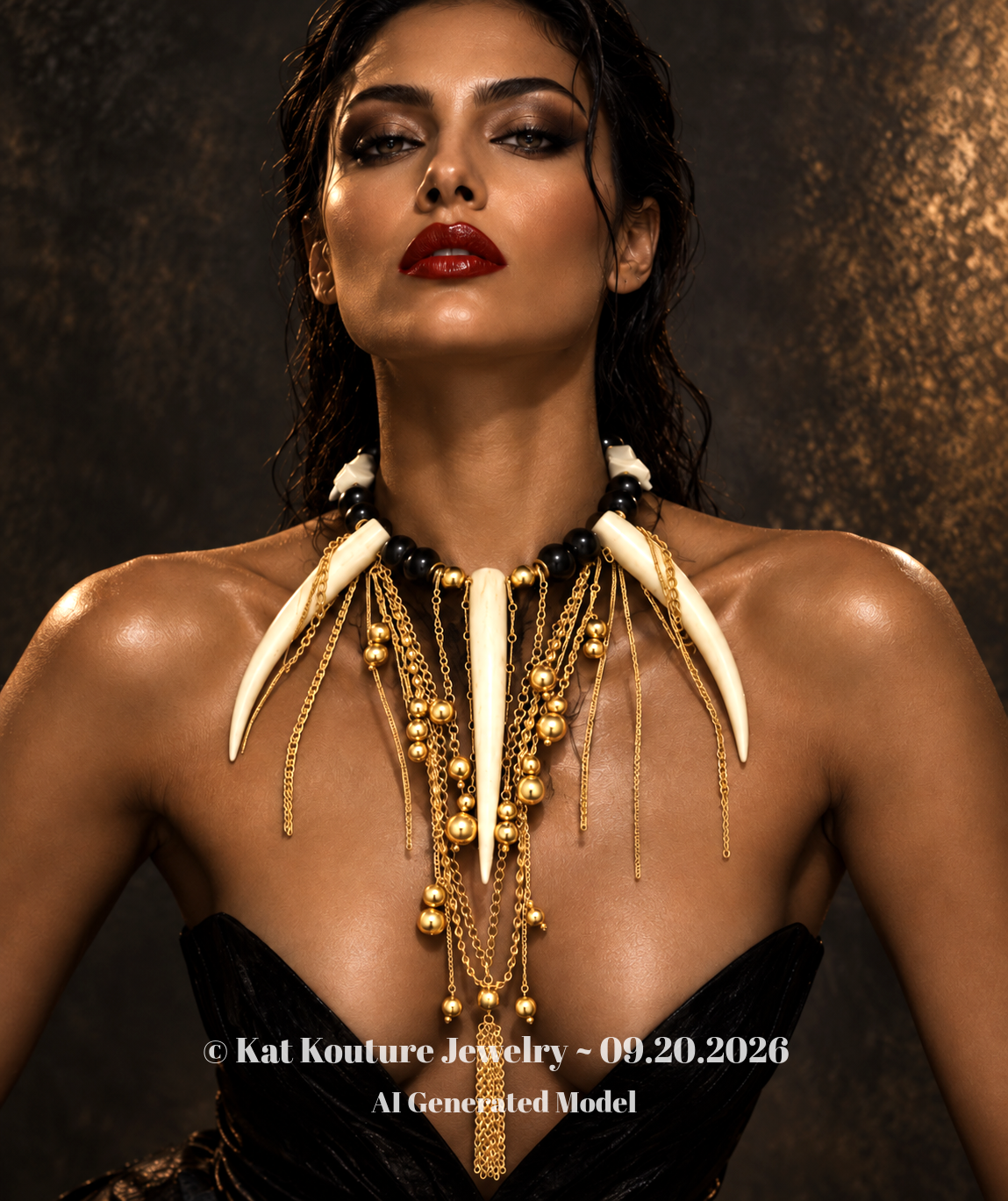 Avant Garde Antler & Chain Haute Couture Chest Piece - Runway Ready