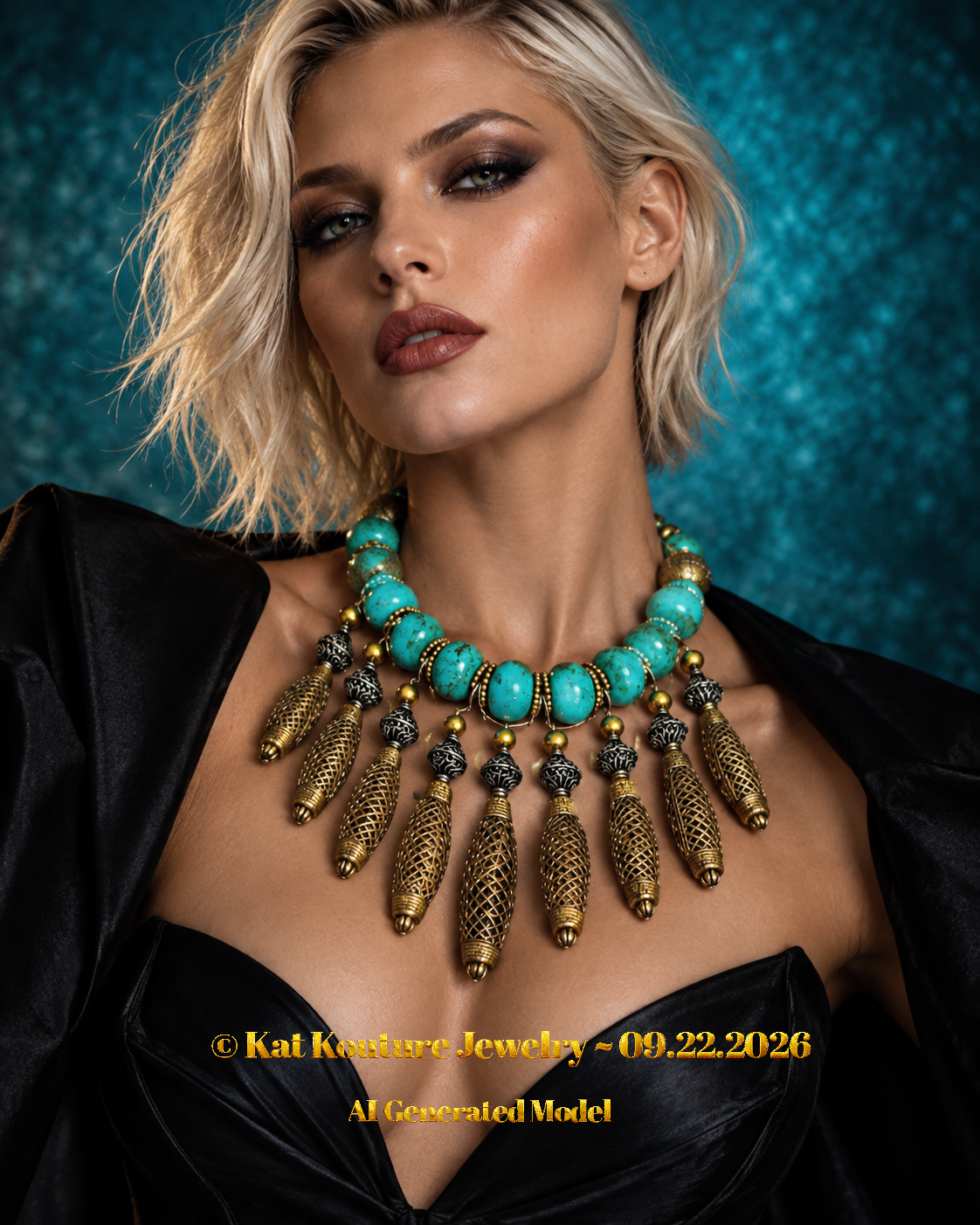 Tribal Magnesite Rondelle & Lost Wax Brass Dangle Statement - Bold