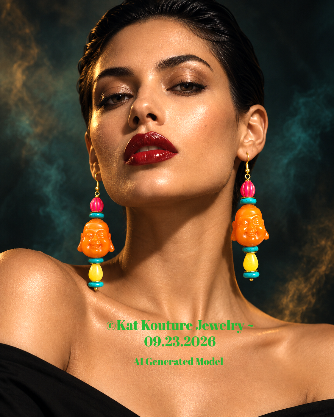 Funky Buddha Resin Tribal Pierced Statement Earrings - Bold Whimsy