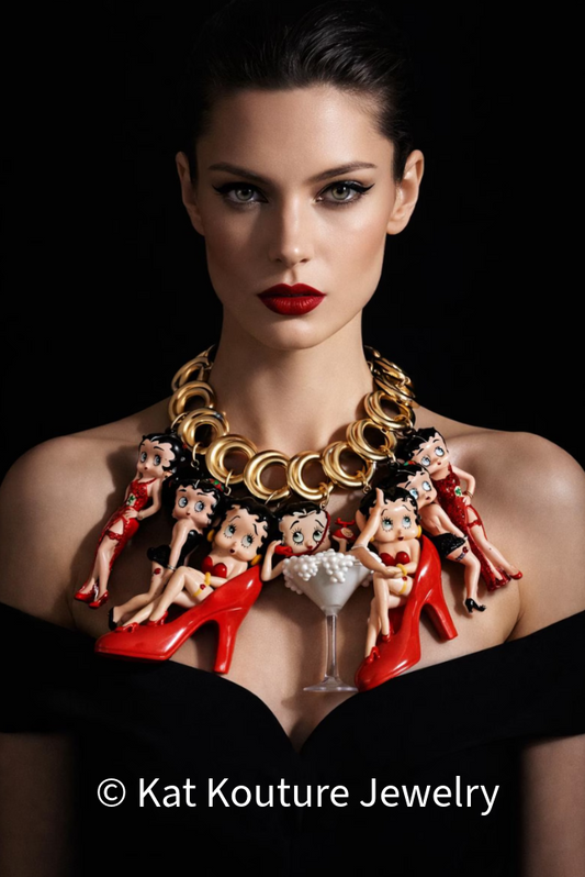 Betty Boop Figurine Statement Luxury Necklace - Whimsical Femme Fatale