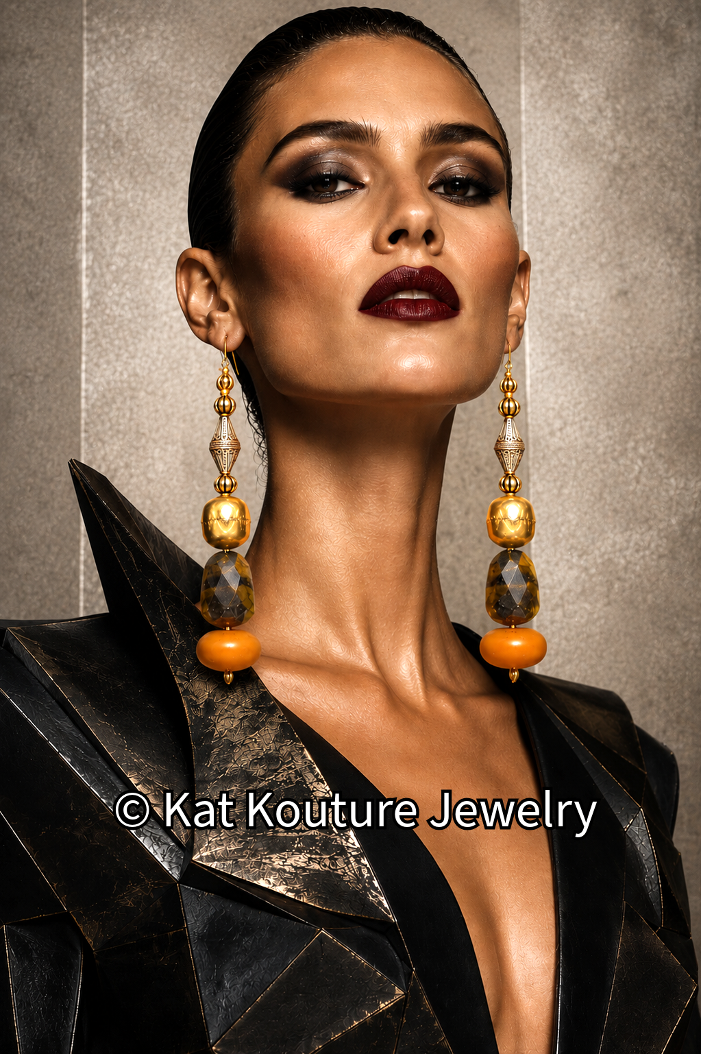 Exotic Tribal Inspired Beaded Pierced Earrings for Autumn ~ Long