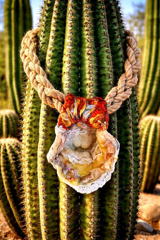 Rustic Geode Pendant with Braided Hemp Rope - Unisex Luxe