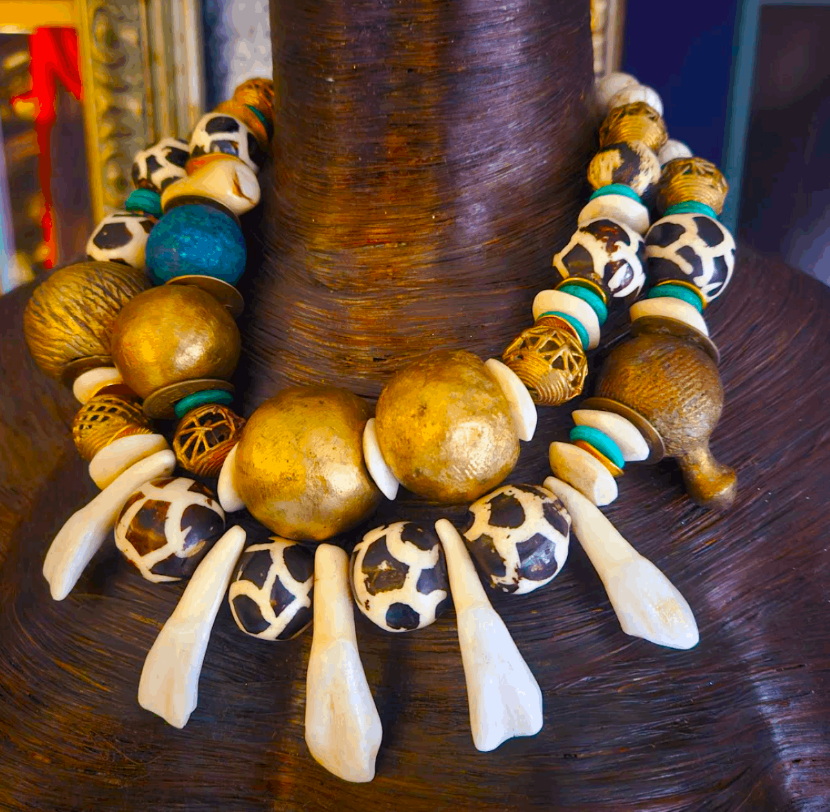 Bovine Bone Necklace Art Deco Carved Beads 25 Inch Antique Beige Boho  Natural Jewellery Vintage Layering Necklaces - Etsy