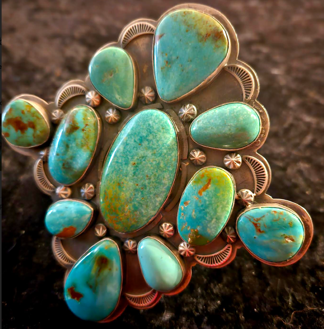 John Nelson Massive Kingman Turquoise & Sterling Cuff, Huge Navajo Unisex Cuff, Native American Jewelry