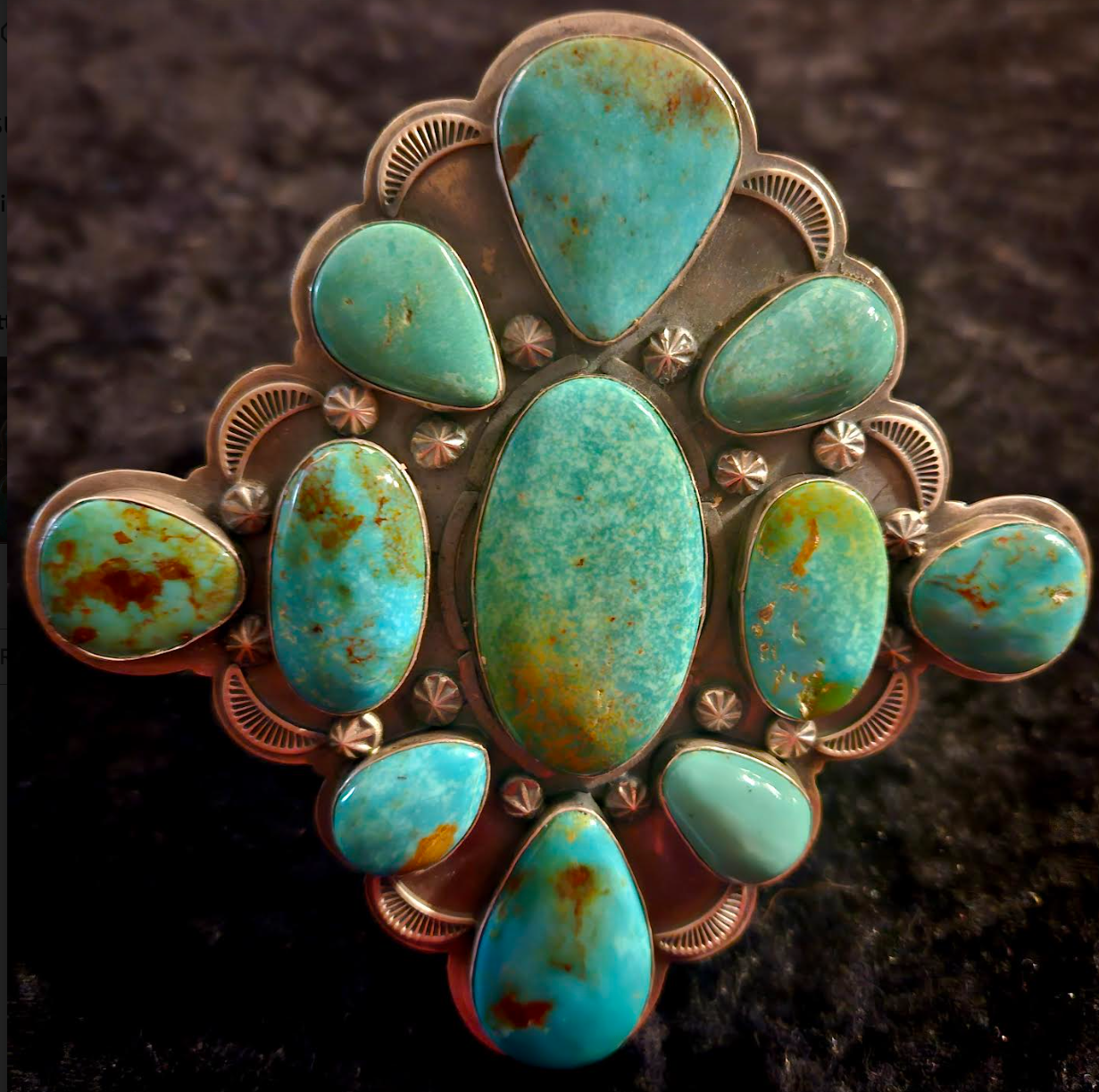 John Nelson Massive Kingman Turquoise & Sterling Cuff, Huge Navajo Unisex Cuff, Native American Jewelry